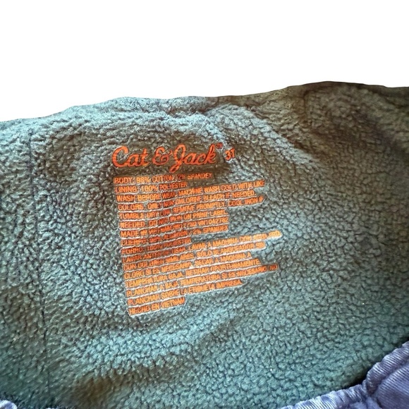 Cat & Jack 3T Jogger Pants Navy Fleece Lined Boys Warm Cozy Playful - Picture 5 of 5